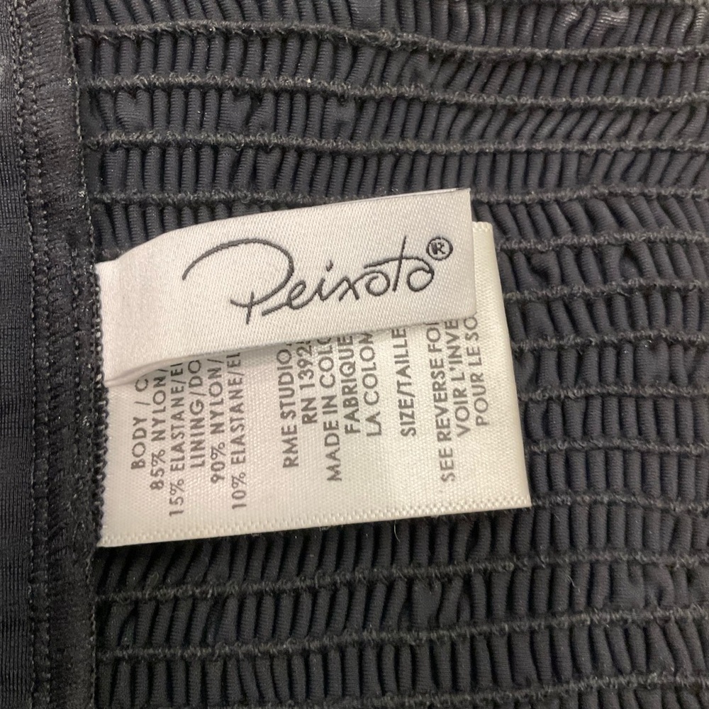 Peixoto Elsa Bikini Top/Tube Top in Black, Smocked Lace front with grommet, Sz S - Picture 8 of 10
